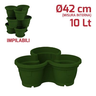 Vaso Trio D30cm Verde