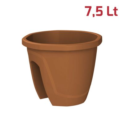 Vaso per Ringhiera Tondo Flora D30cm Terracotta