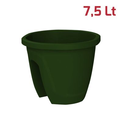 Vaso per Ringhiera Tondo Flora D30cm Verde