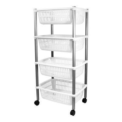 Carrello 4 Ripiani Bianco Ghiaccio