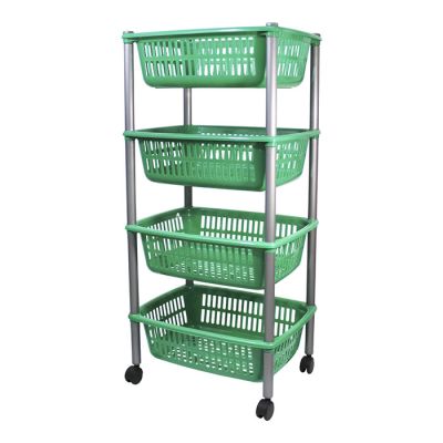 Carrello 4 Ripiani Verde Scuro