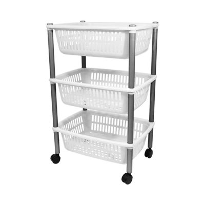 Carrello 3 Ripiani Bianco Ghiaccio