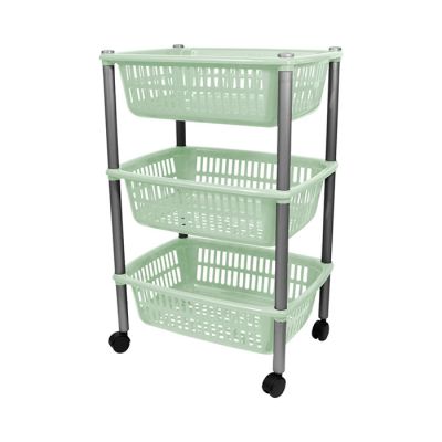 Carrello 3 Ripiani Verde Salvia
