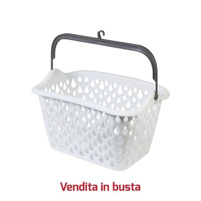 Cestino Portamollette Bianco Ghiaccio con Manico