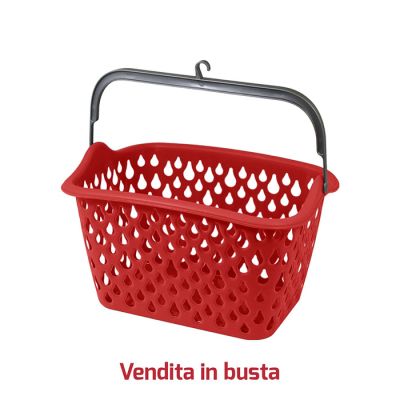 Cestino Portamollette Rosso con Manico