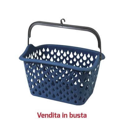Cestino Portamollette Blu Avio con Manico