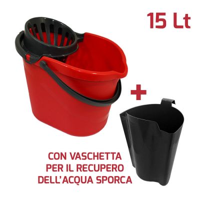 Secchio Evergreen Rosso Man/Striz/Vasch. Antracite