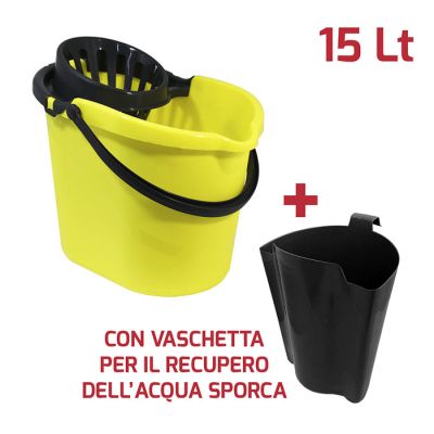 Secchio Evergreen Giallo Man/Striz/Vasc. Antracite