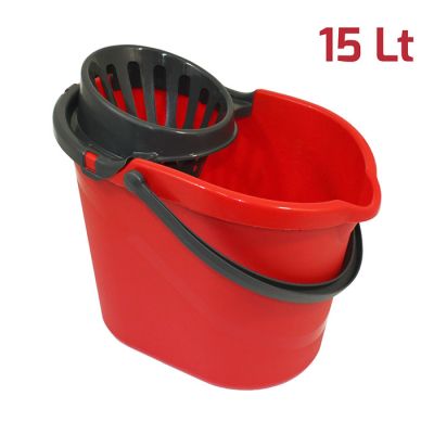 Evergreen Rosso con manico e strizzatore Antracite