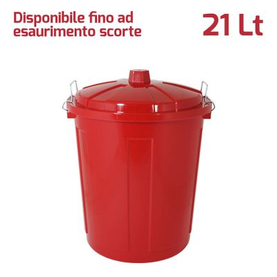 Maxi Bin 21Lt con Chiusure Rosso Brillante