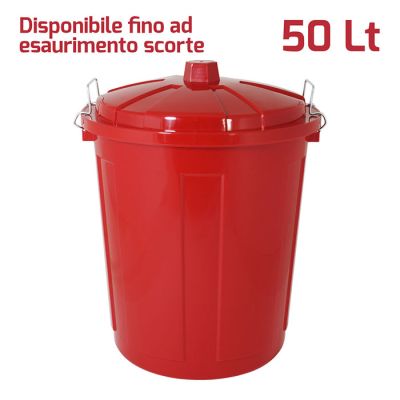 Big Bin 50Lt con Chiusure Rosso Brillante