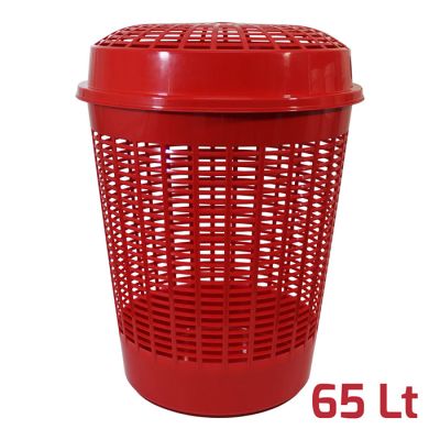 Cesta Europa con coperchio Rosso Brillante