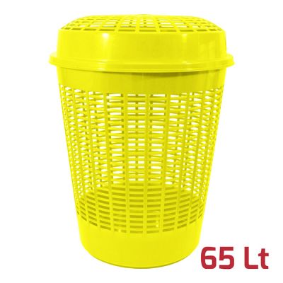 Cesta Europa con coperchio Giallo