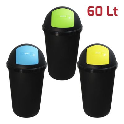 Bidone Zeuss 60Lt Nero kit 3pcs per Differenziata