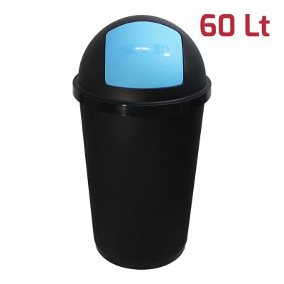 Bidone Zeuss 60Lt Nero con Battola Turchese