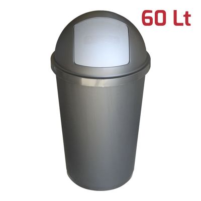 Bidone Zeuss 60Lt Antracite con Battola Silver