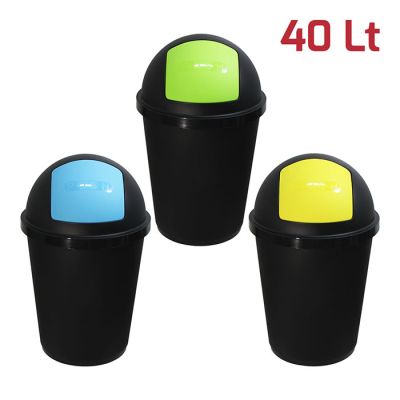 Bidone Zeuss 40Lt Nero Kit 3pcs per Differenziata