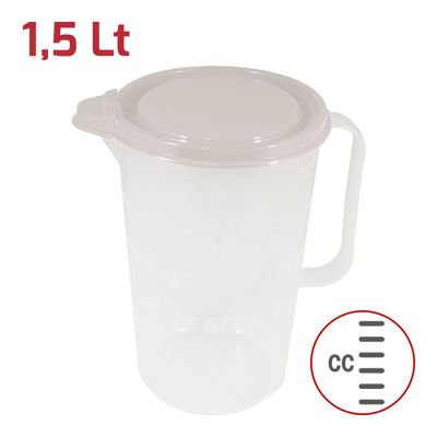Caraffa Tavola 1.5Lt con coperchio Bianco