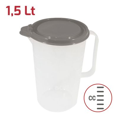 Caraffa Tavola 1,5Lt con Coperchio Grigio Caldo