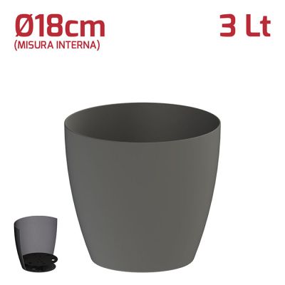 Vaso Fuji 3Lt D18cm Grigio