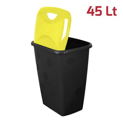 Pattumiera Bubble 45Lt con coperchio Giallo
