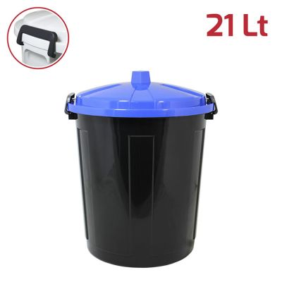 Big Bin 21LT con chiusure Nero Coperchio Blu