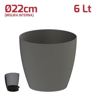 Vaso Fuji 6Lt D22cm Grigio