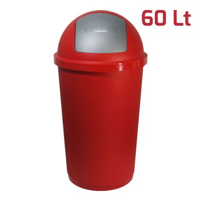 Bidone Zeuss 60Lt Rosso con Battola Silver