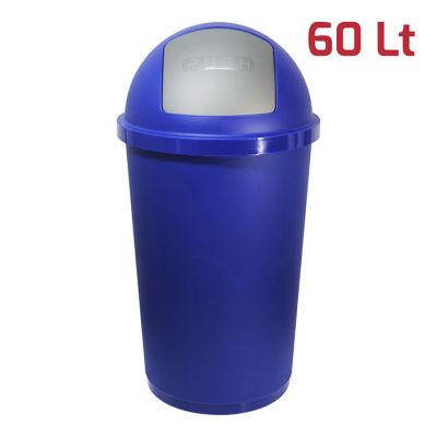 Bidone Zeuss 60Lt Blu Scuro con Battola Silver