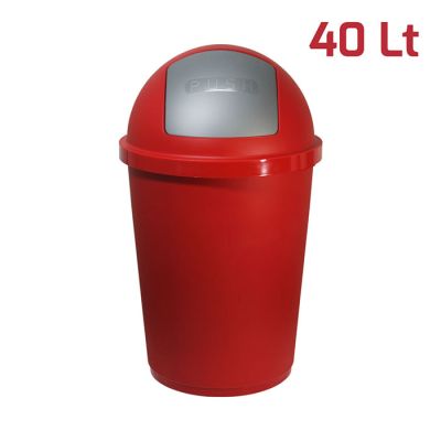 Bidone Zeuss 40Lt Rosso con Battola Silver