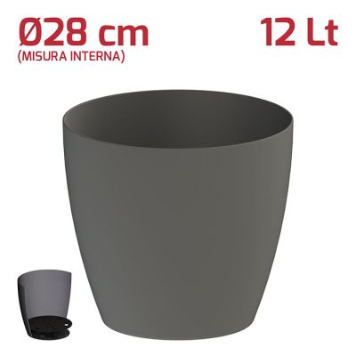 Vaso Fuji 12Lt D28cm Grigio