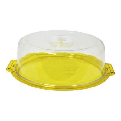 Portadolci Tondo Big D37cm Base Giallo Trasparente