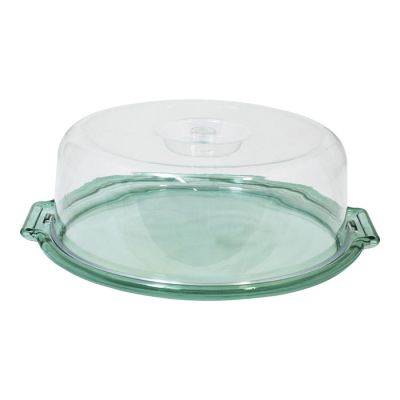 Portadolci Tondo Big D37cm Base Verde Salvia Trasp