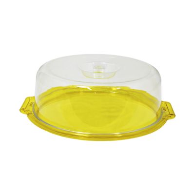 Portadolci Tondo Small D33cm Base Giallo Trasp.