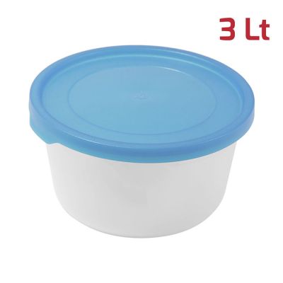 Contenitore Fresko Tondo 3L Cop. Azzurro Trasp.