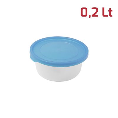 Contenitore Fresko Tondo 0,2L Cop. Azzurro Trasp.