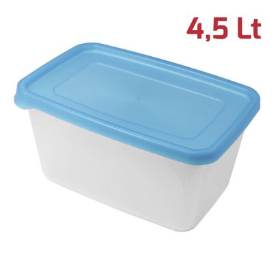 Contenitore Fresko Rett. 4,5L Cop. Azzurro Trasp.