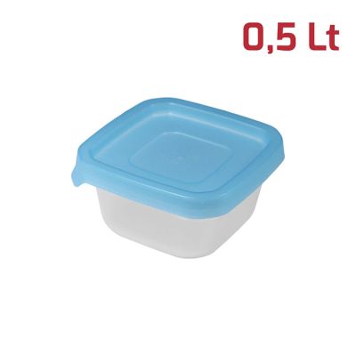 Contenitore Fresko Quad. 0,5L Cop. Azzurro Trasp.