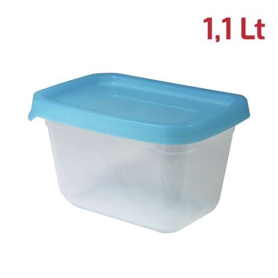 Contenitore Fresko Rett. 1,1LT Cop. Azzurro Trasp