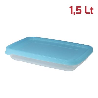 Contenitore Fresko Rett. 1,5LT Cop. Azzurro Trasp