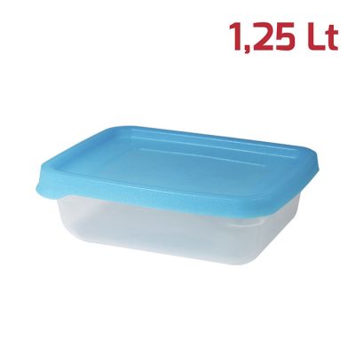 Contenitore Fresko Rett. 1,25LT Cop. Azzurro Trasp