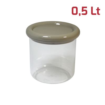 Barattolo Brio Tondo 0,5L Cop. Grigio Caldo
