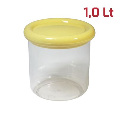Barattolo Brio Tondo 1L Coperchio Giallo Pastello