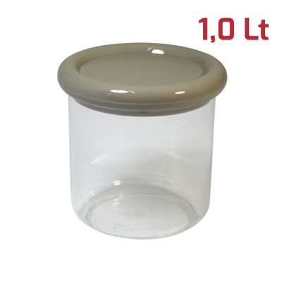 Barattolo Brio Tondo 1L Coperchio Grigio Caldo