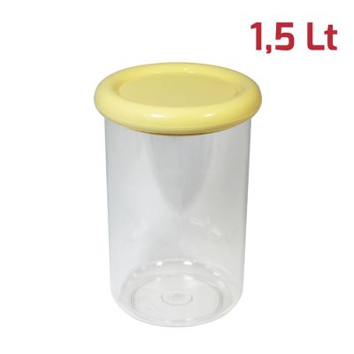 Barattolo Brio Tondo 1,5L Cop. Giallo Pastello
