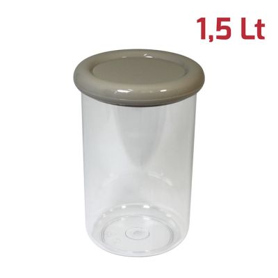 Barattolo Brio Tondo 1,5L Cop. Grigio Caldo