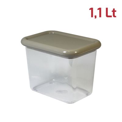 Barattolo Brio Rett. 1,1L Coperchio Grigio Caldo