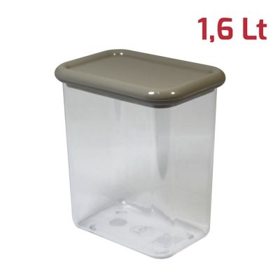 Barattolo Brio Rett. 1,6L Coperchio Grigio Caldo