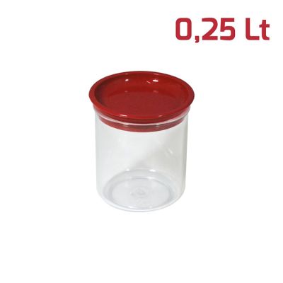 Barattolo Like Tondo 0,25L Coperchio Rosso