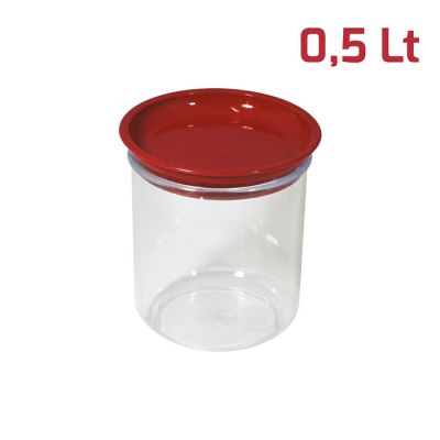 Barattolo Like Tondo 0,5L Coperchio Rosso